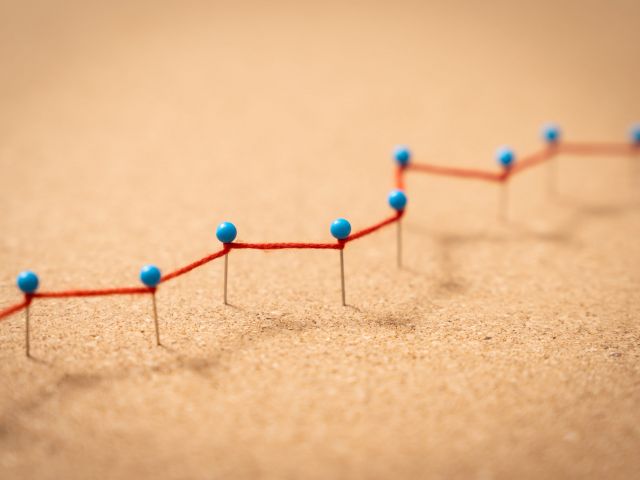 Positive growth business concept